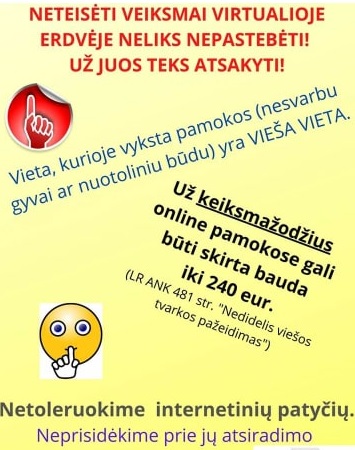 Neteisėti veiksmai virtualioje erdvėje neliks nepastebėti